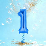Ballon Chiffre 1 en Aluminium Bleu – 36cm