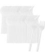 Ensemble de 100 Fourchettes en Plastique - Blanc