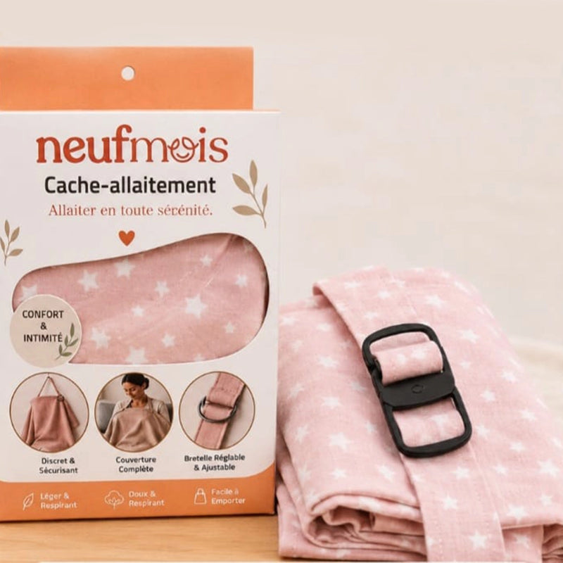 Neuf Mois Tablier d'Allaitement - Rose Étoiles