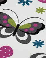 Tapis Rond Kids Papillons 140x140 cm Un Amour de Tapis - Crème