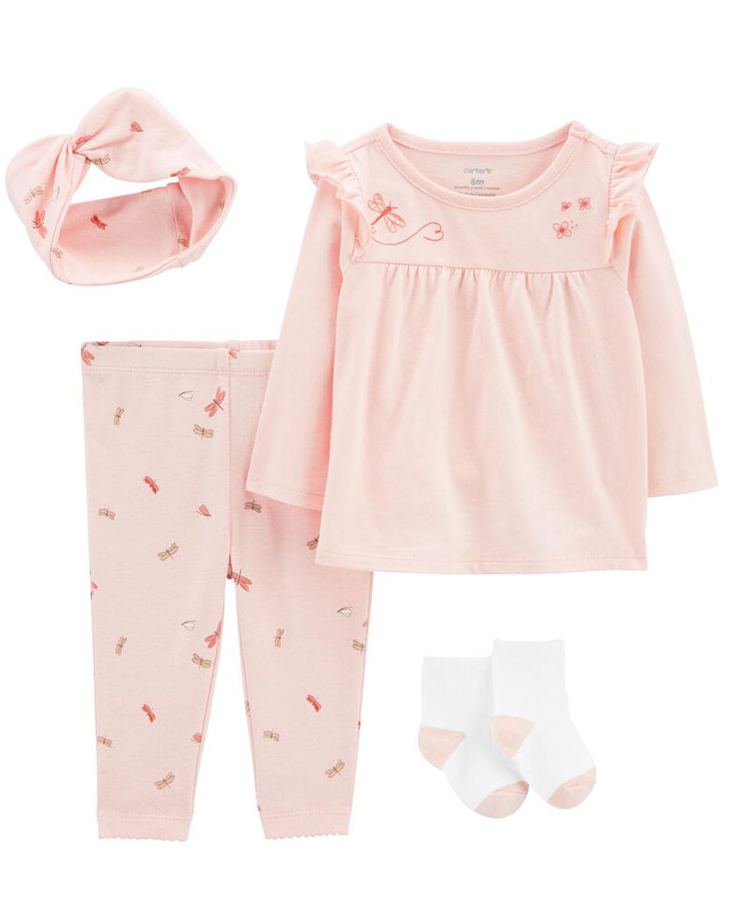 Carter's 4-Piece Baby Tops and Leggings Set - Pink