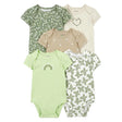 Lot de 5 Bodies à Manches Courtes Carter's - Multi