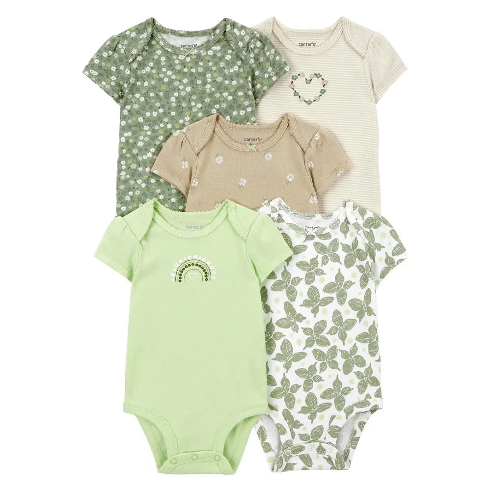Lot de 5 Bodies à Manches Courtes Carter's - Multi