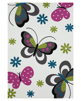 Tapis Rectangulaire Kids Papillons Un Amour de Tapis - Crème