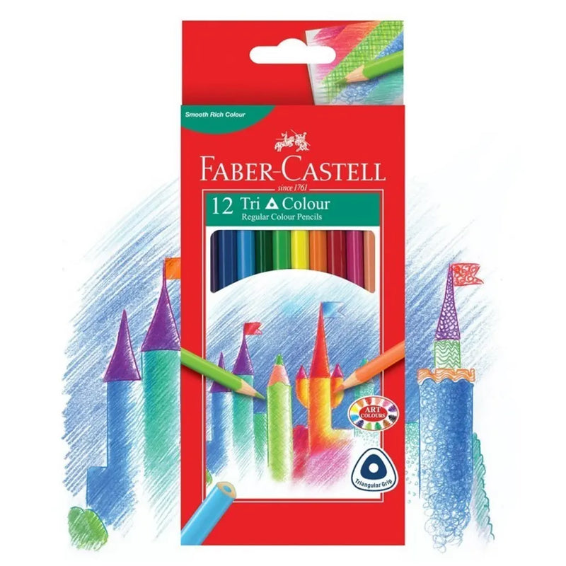 Faber-Castell Box of 12 Tri Colour Colored Pencils