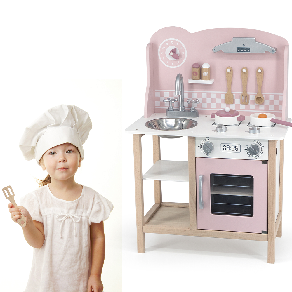 Viga Toys PolarB Cuisine avec Ustensiles 3A+ - Rose