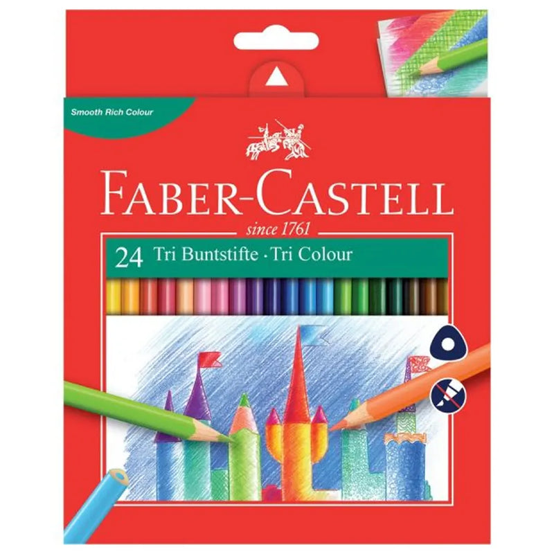 Faber-Castell Box of 24 Tri Colour Colored Pencils