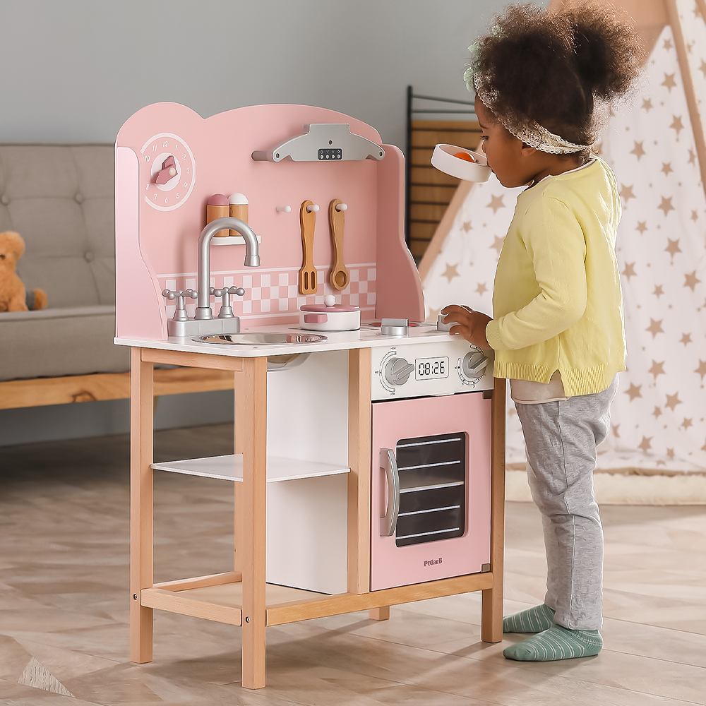Viga Toys PolarB Cuisine avec Ustensiles 3A+ - Rose