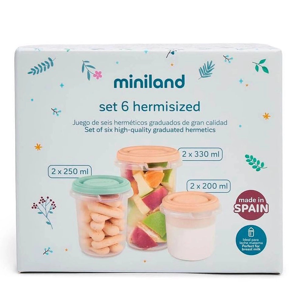 Miniland Set 6 Pots de Conservation - Multicolore