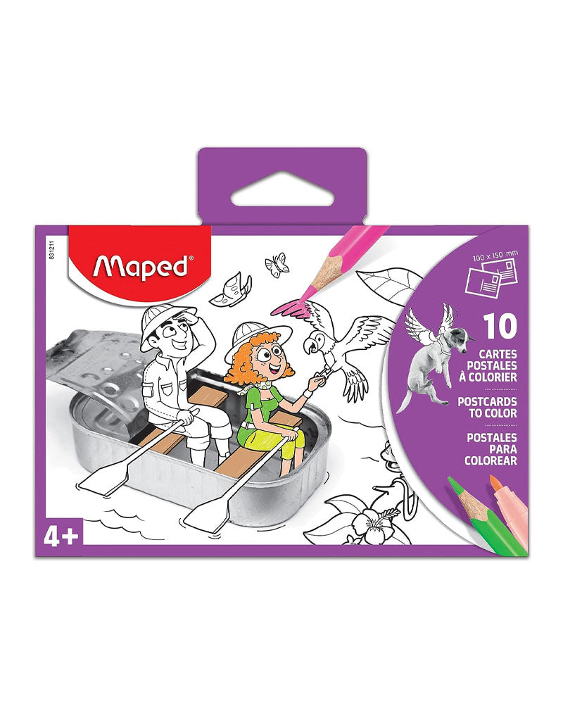 Maped Coloring Postcards x10 - Pink