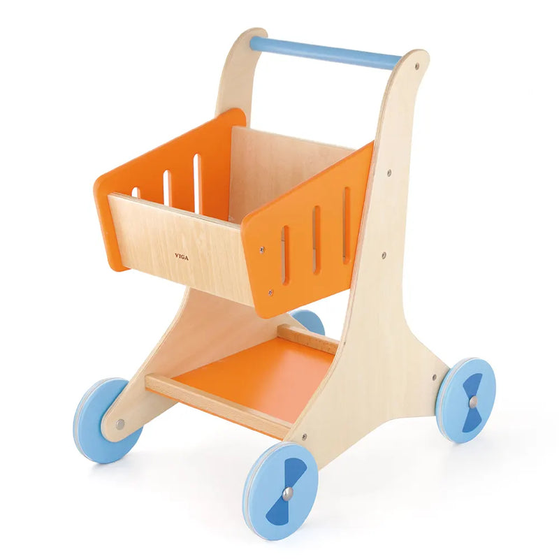 Viga Toys Chariot de Courses en bois 12M+