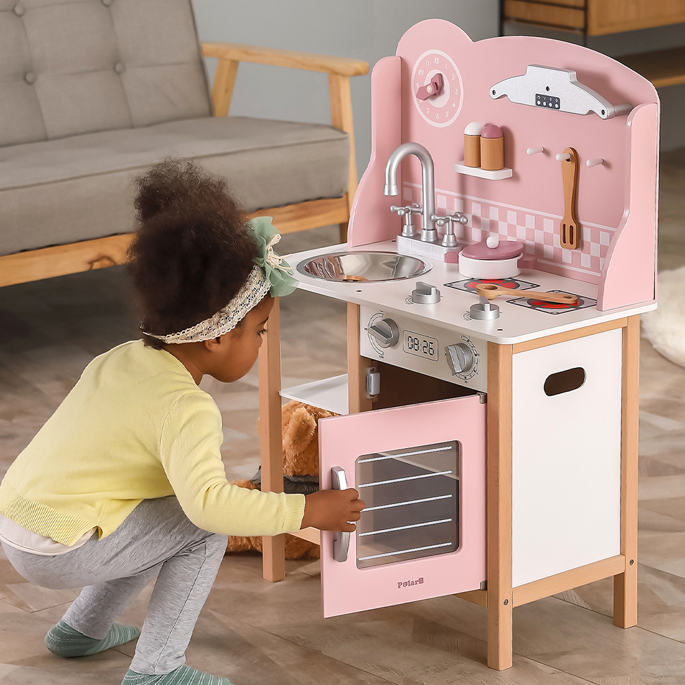 Viga Toys PolarB Cuisine avec Ustensiles 3A+ - Rose