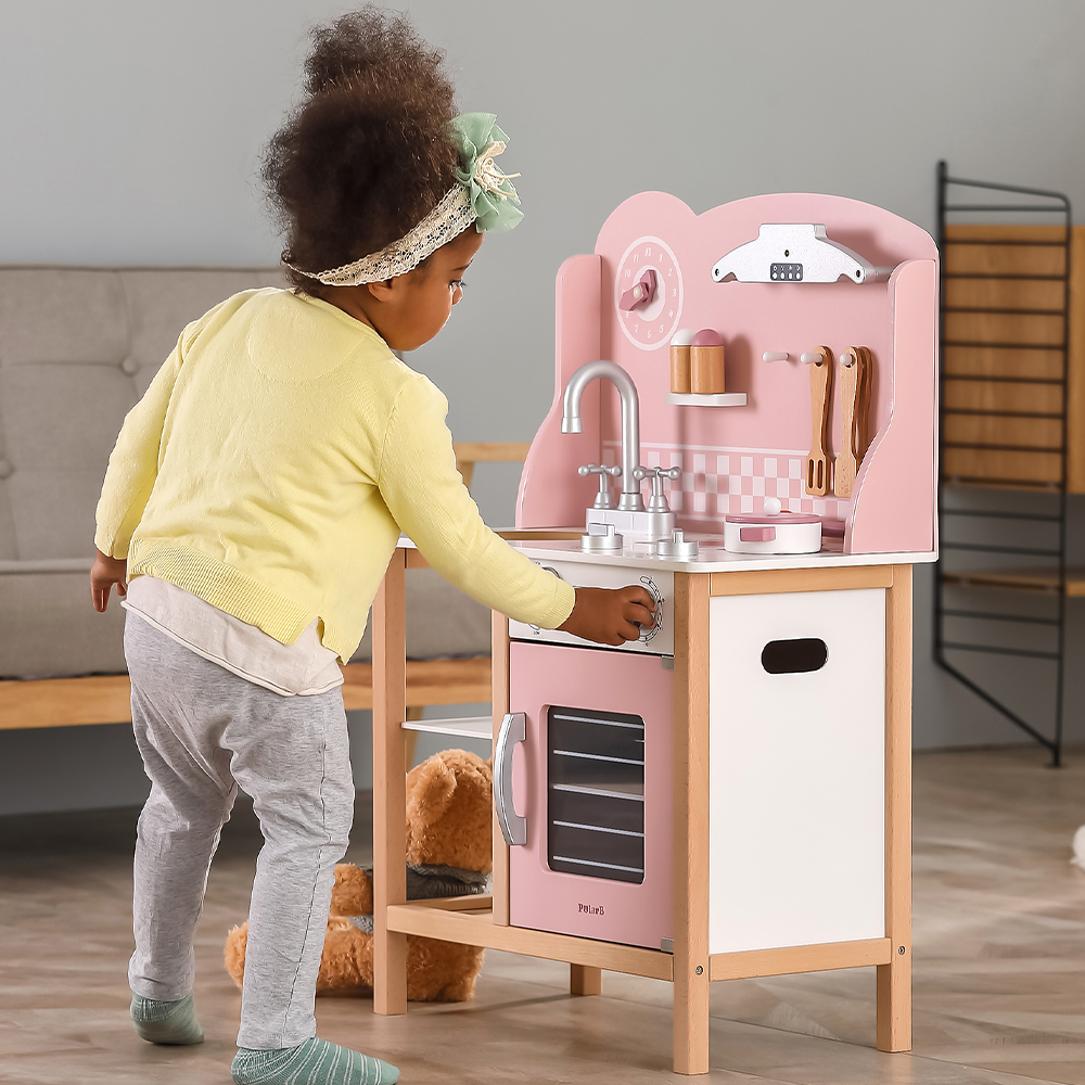 Viga Toys PolarB Cuisine avec Ustensiles 3A+ - Rose