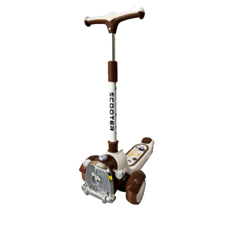 Trottinette 3 Roues Enfant avec Phare – Marron - 3A+
