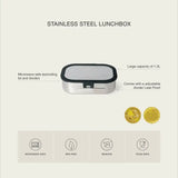 Citron Lunch Box en Acier Inoxydable 2 Compartiments – Noir