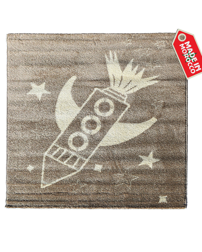 Tapis Carré Fusée 150x150 cm Un Amour de Tapis - Taupe