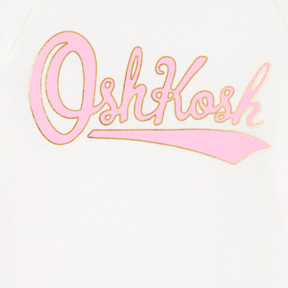 T-shirt à Manches Nouées avec Logo Fille OshKosh - Ivoire