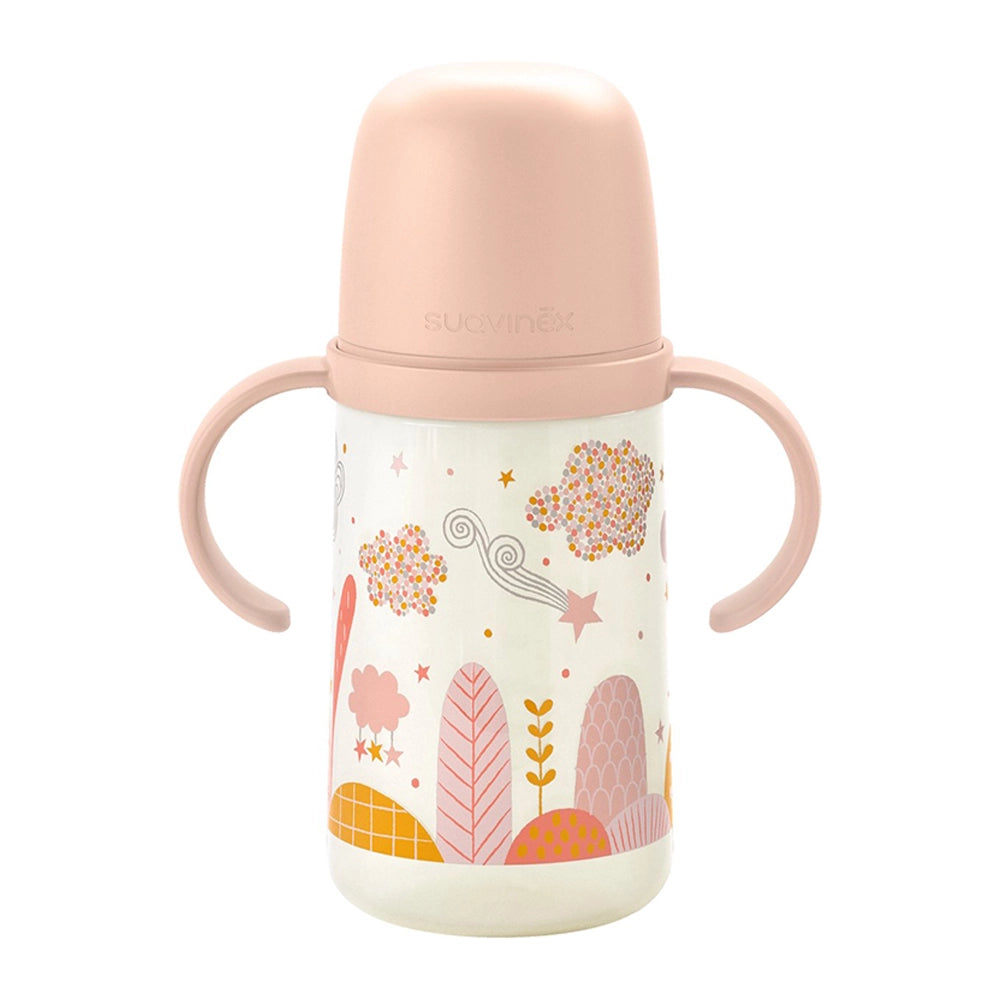 Suavinex Biberon avec Anses et Bec Silicone Anti-Colic 270ml - Rose