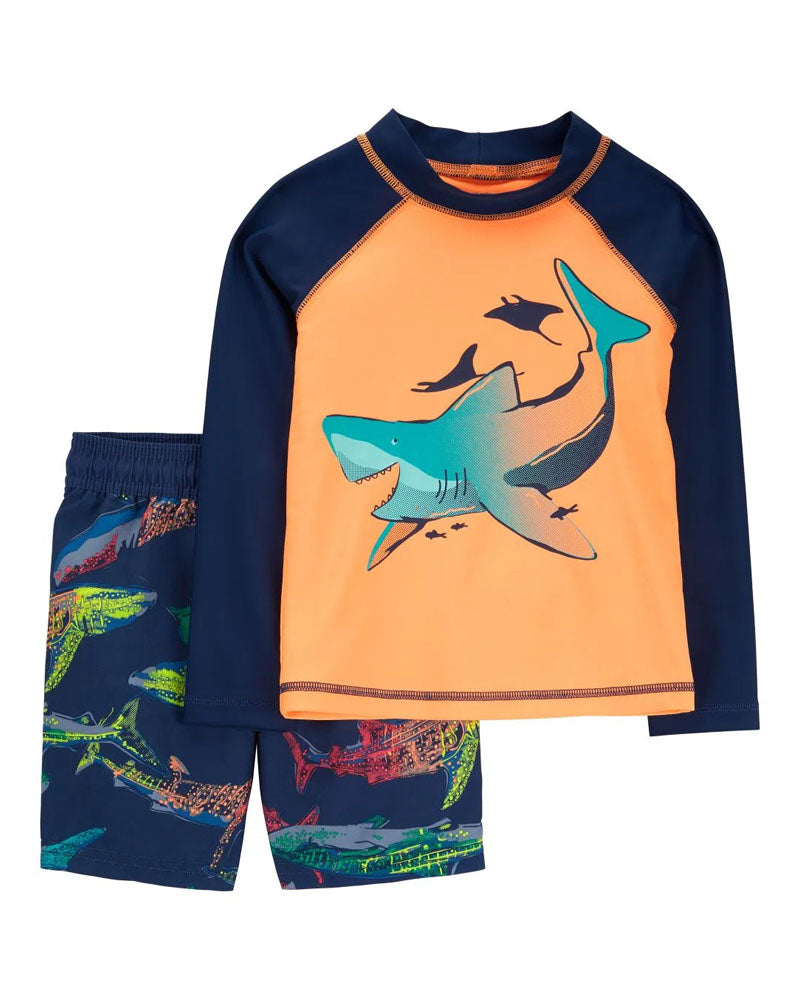 Traje de baño de 2 piezas para bebé Carter's - Tiburón naranja