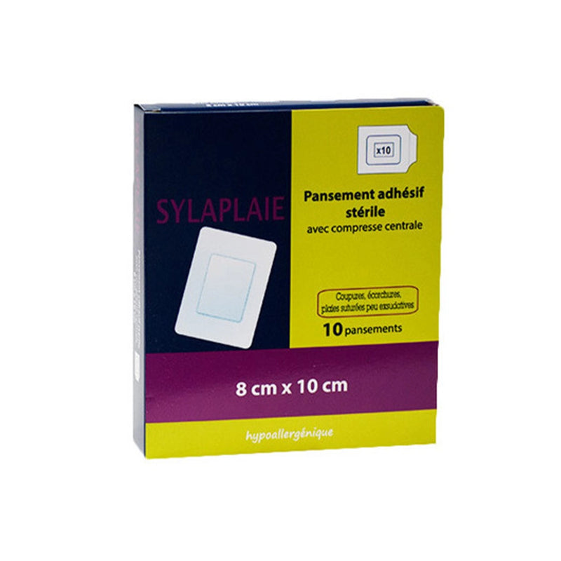 Sylaplaie Sterile Adhesive Dressing 10x8cm, Box of 10