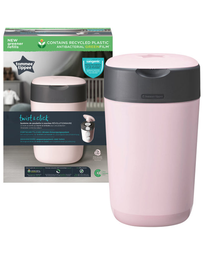 Tommee Tippee Twist & Click Anti-Odor Diaper Pail - Pink