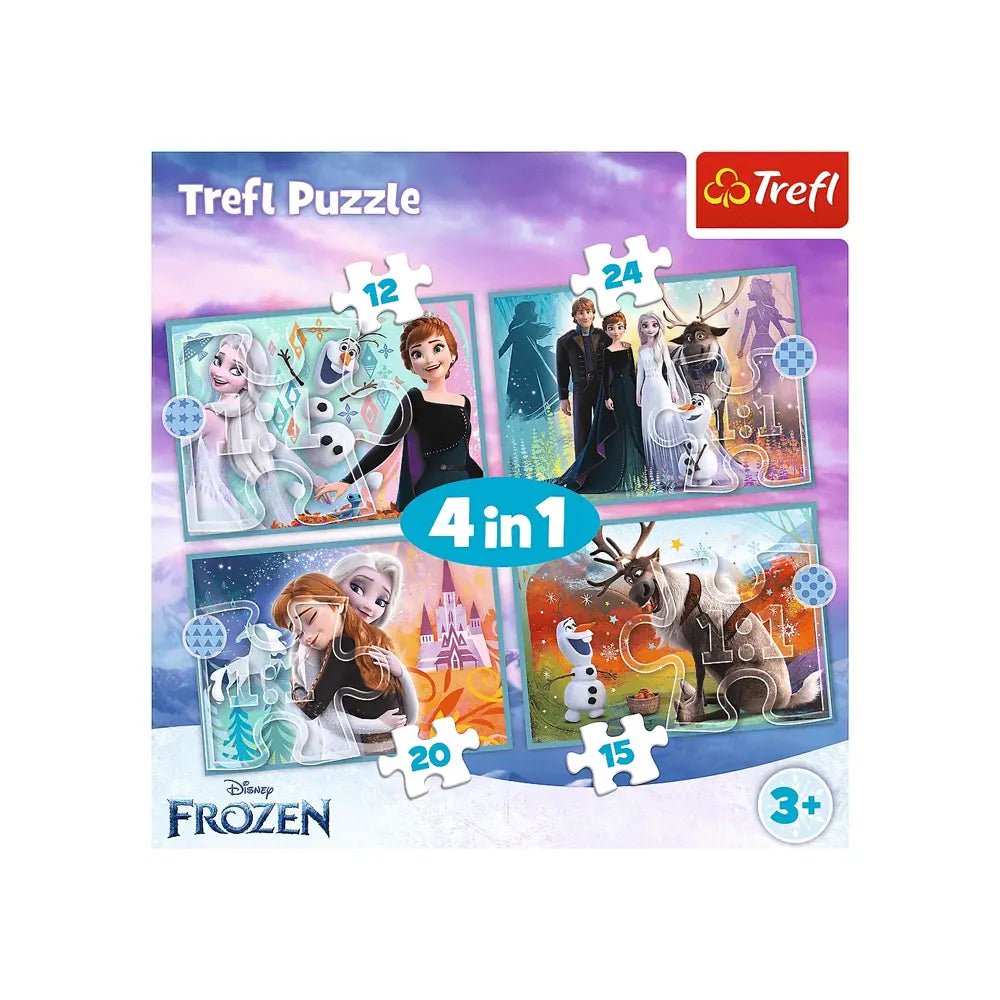 Trefl Puzzle 4en1 Le Monde Merveilleux de Frozen – 3A+