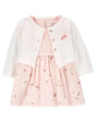 Ensemble 2 Pièces Cardigan Et Robe Carter's - Rose