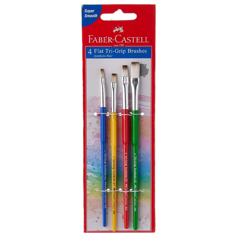 Juego de 4 cepillos planos Tri-Grip Faber-Castell