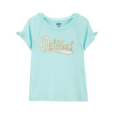 T-shirt à Manches Nouées avec Logo Fille OshKosh - Vert