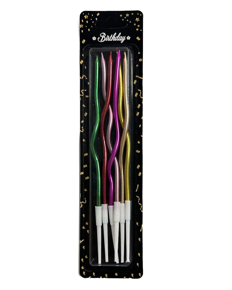 Pack de 6 Bougies Bouclée - Multicolore