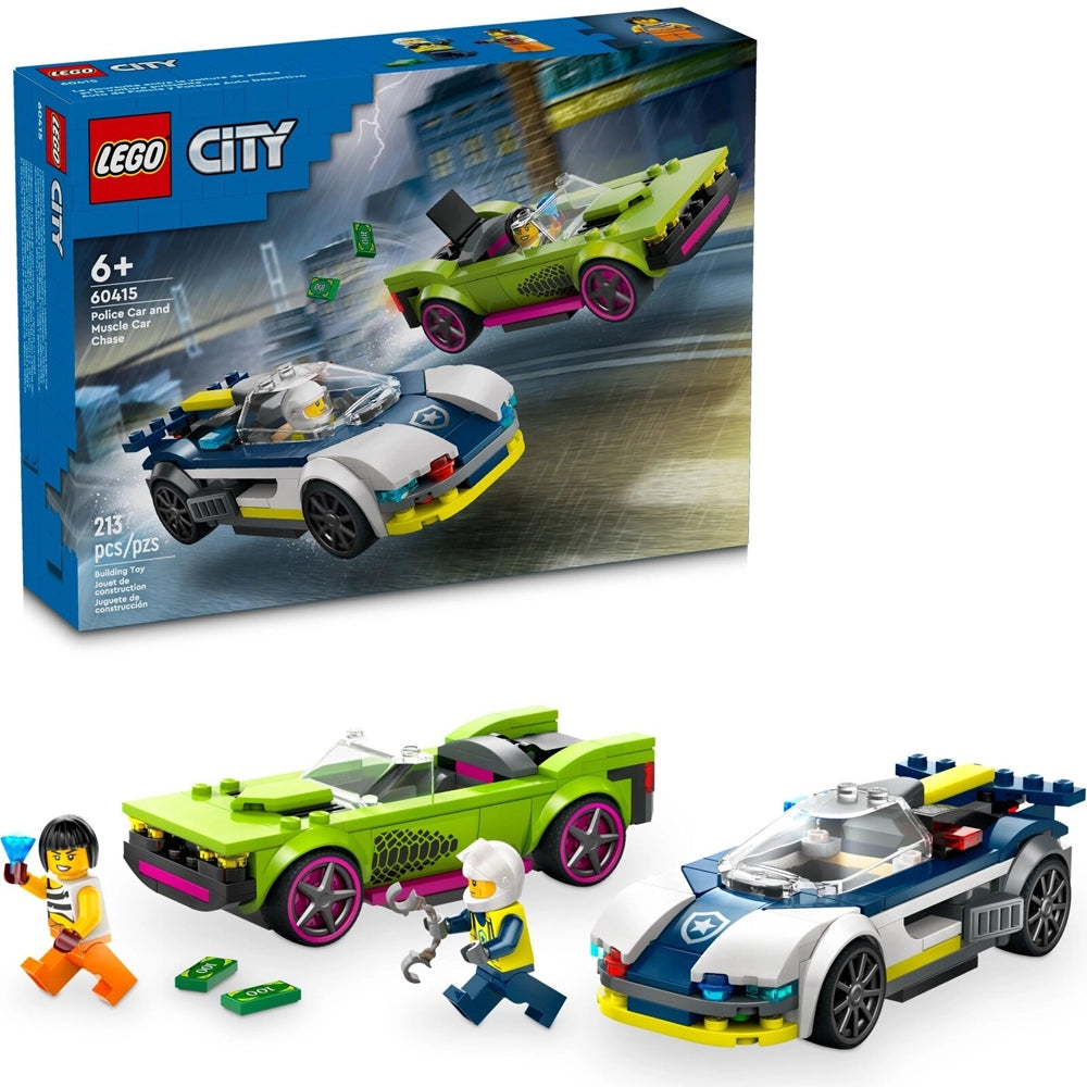 Lego Police Car and Muscle Car Chase 6A+