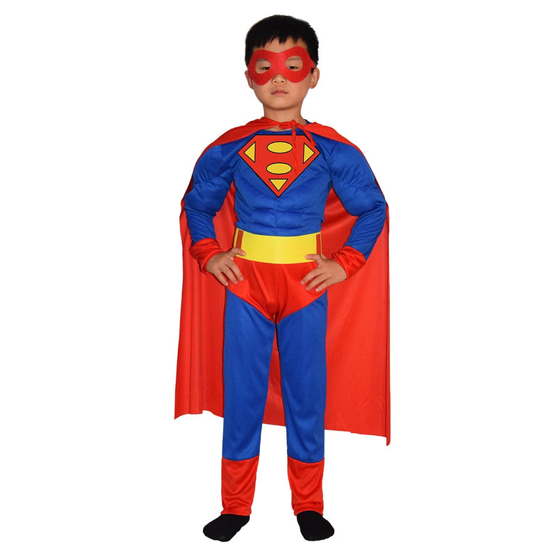 Classic Superman Costume for Children - Complete Outfit with Cape and Mask