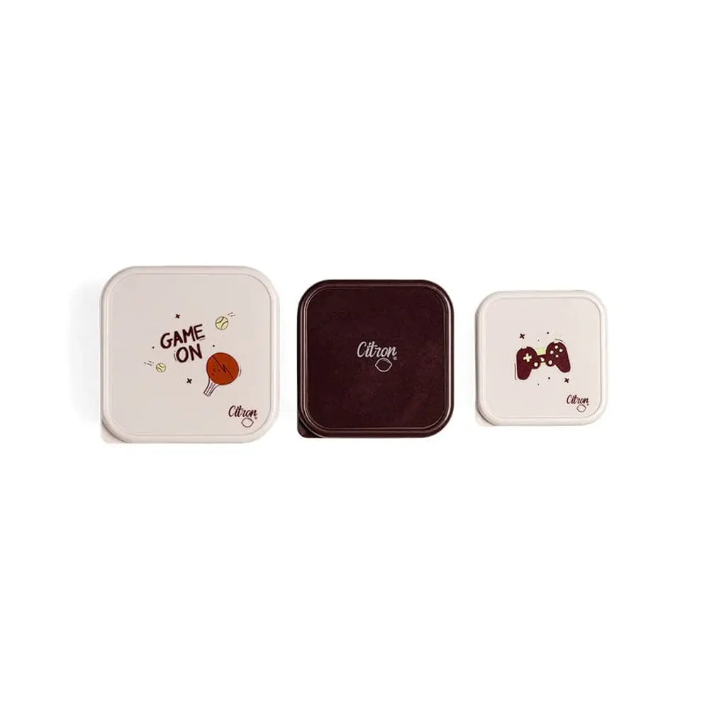 Citron Set of 3 Stackable Stainless Steel Lunch Boxes – Cool Kids