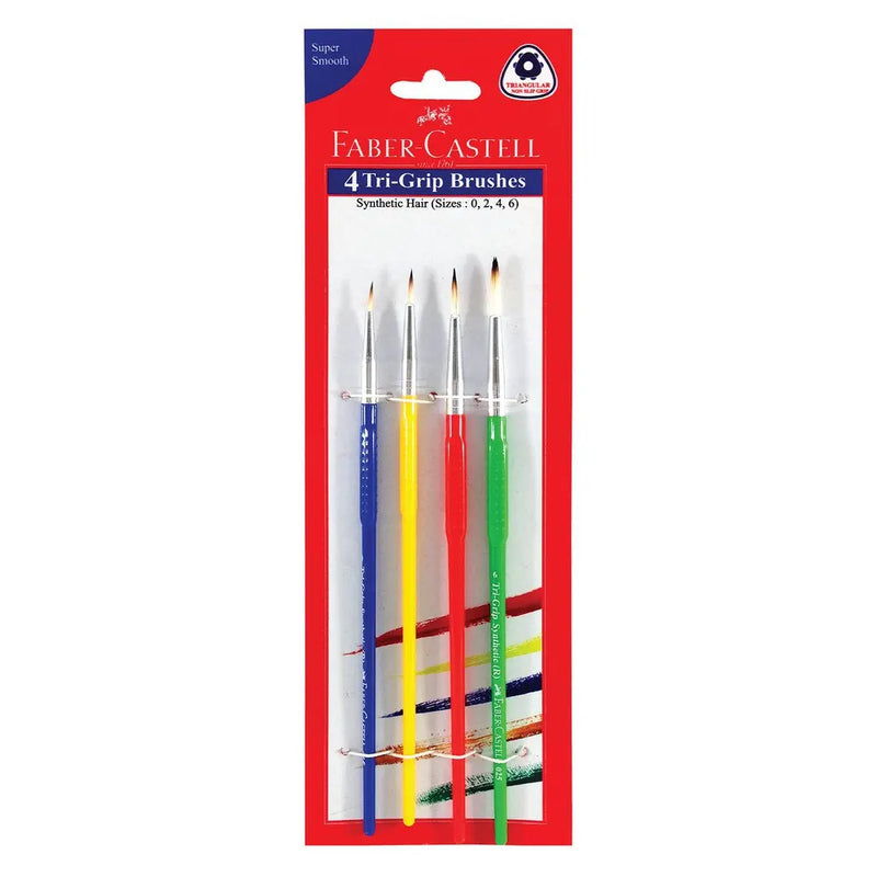 Juego de 4 cepillos redondos Tri-Grip Faber-Castell