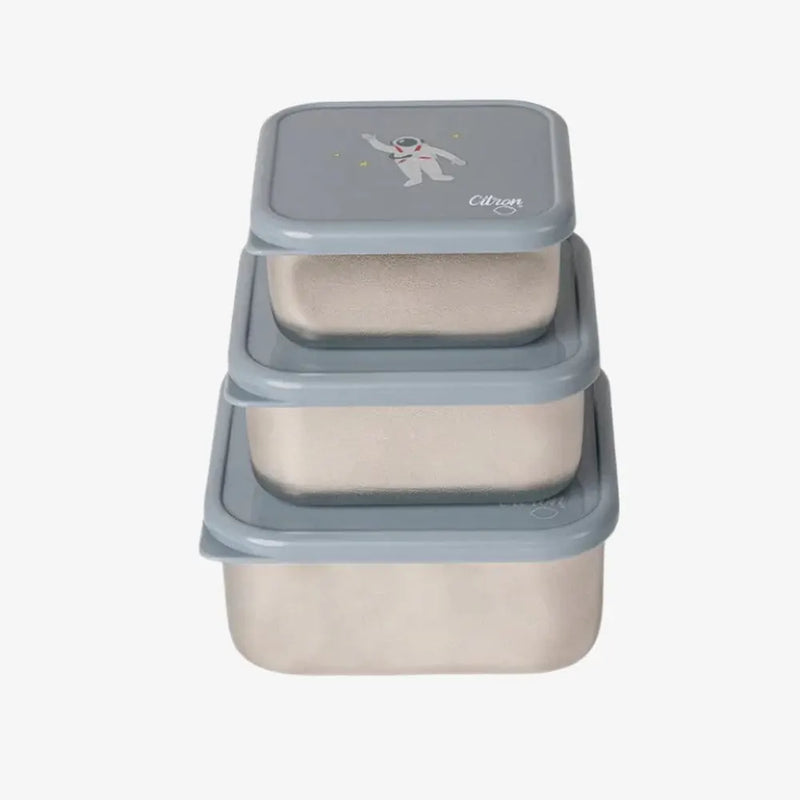 Citron Set of 3 Stackable Stainless Steel Lunch Boxes – Spaceship