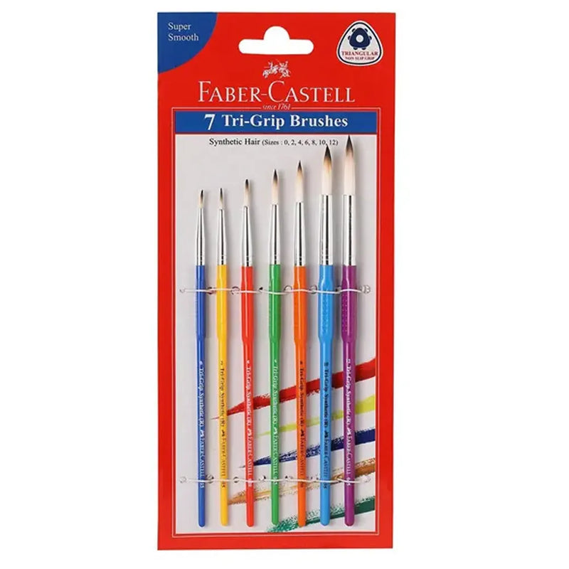 Juego de 7 cepillos redondos Tri-Grip Faber-Castell