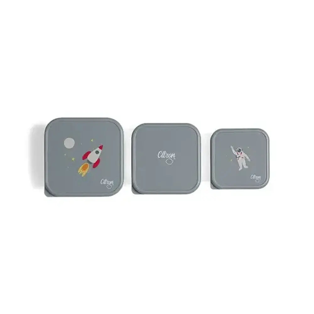 Citron Ensemble de 3 Boîtes à Lunch Empilables en Acier Inoxydable – Spaceship