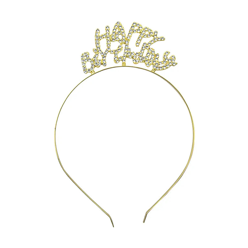 Diadema Happy Birthday Dorada – 1 Pieza