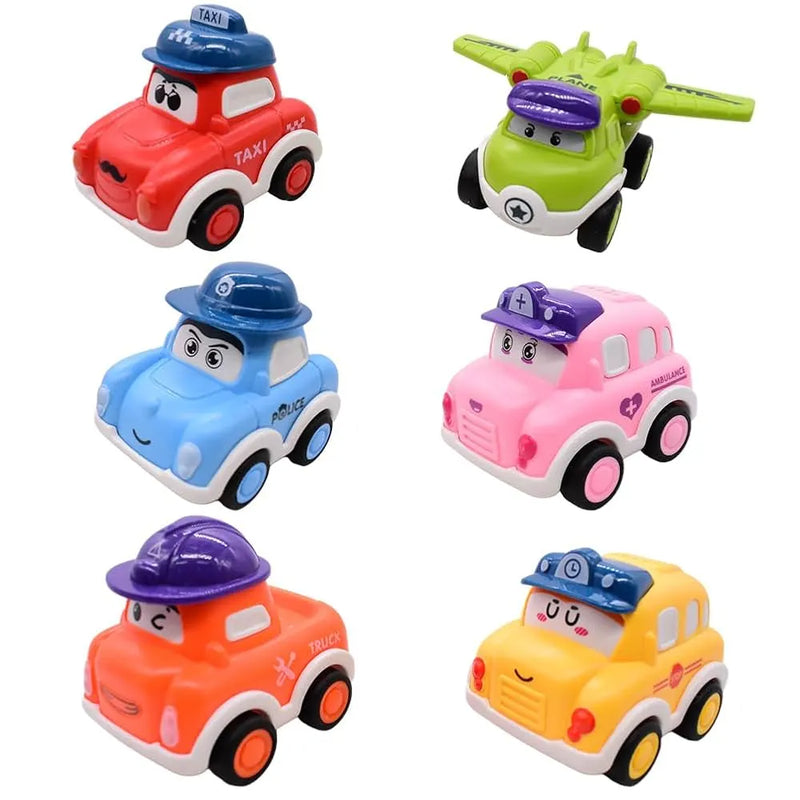 Set of 6 Friction-Powered Miniature Cars – 3Y+