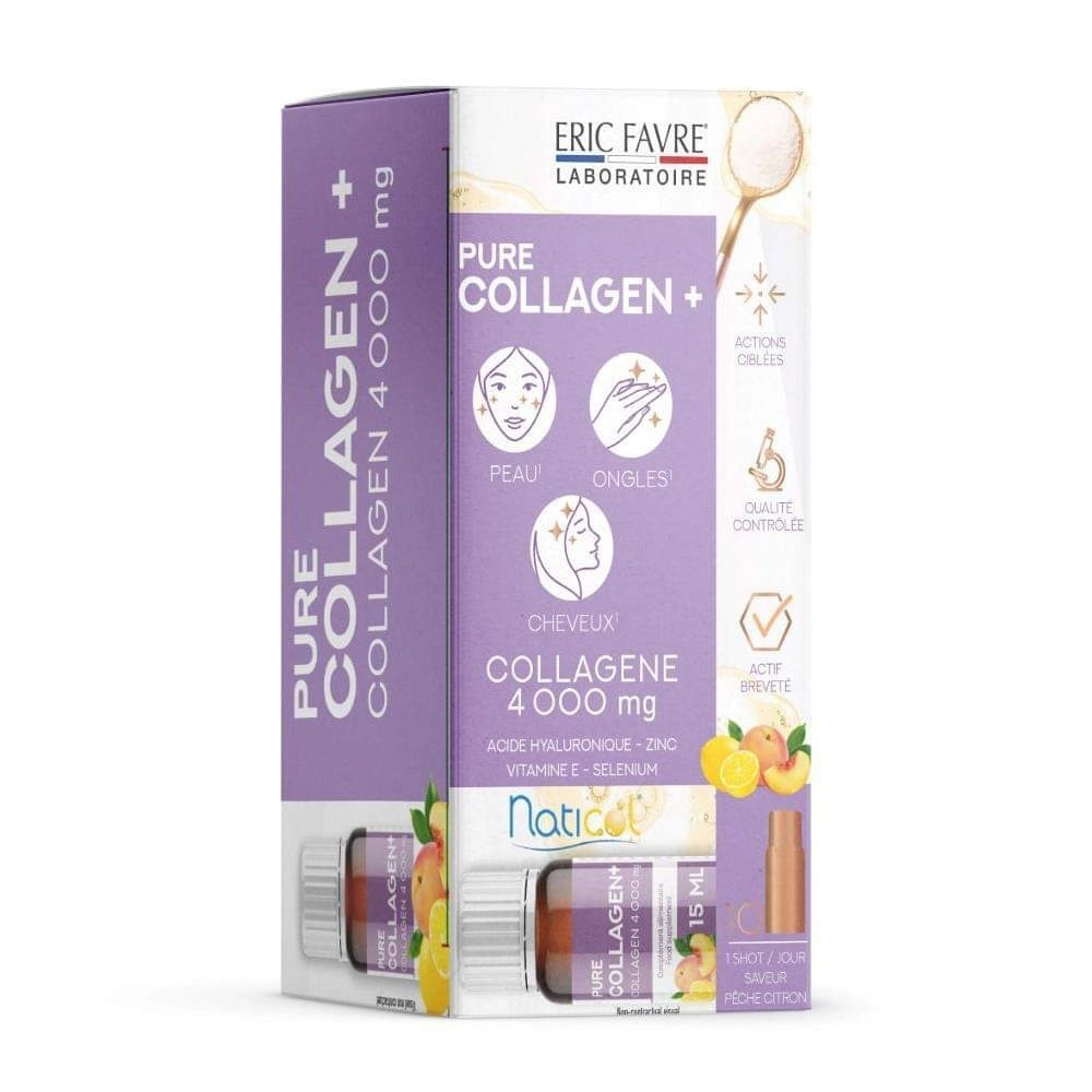 Eric Favre Pure Collagène+ 10× 5 ml – Pêche & Citron