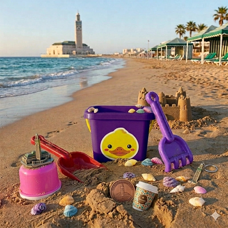 Seau de Plage avec Accessoires Multicolores - Mauve