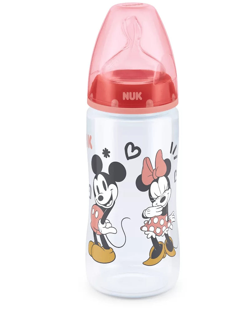 Nuk Biberon 300ml avec tétine en silicone 6-18M - Minnie