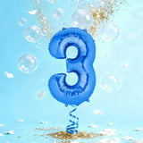 Ballon Chiffre 3 en Aluminium Bleu – 86cm