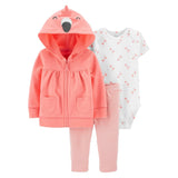 Ensemble 3 Pièces Bébé Fille Carter's - Flamant Rose