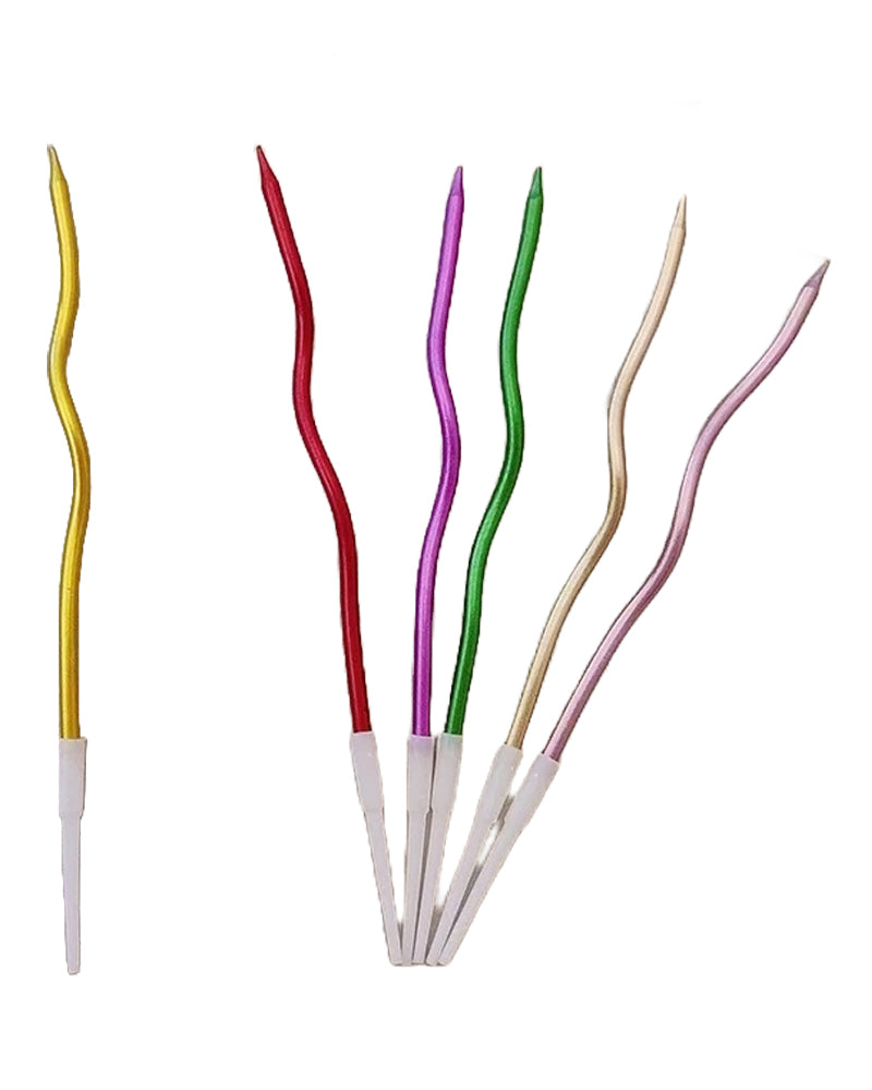 Pack de 6 Bougies Bouclée - Multicolore