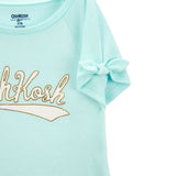T-shirt à Manches Nouées avec Logo Fille OshKosh - Vert