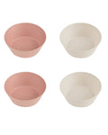 Juego de 4 cuencos de limón 100 % de origen biológico - Rosa y crema