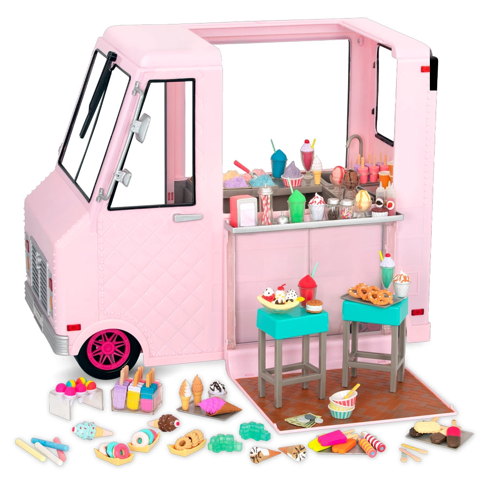 Our Generation Véhicule de Crème Glacée pour Poupées 46cm 3A+ - Sweet Stop Rose