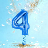 Ballon Chiffre 4 en Aluminium Bleu – 86cm