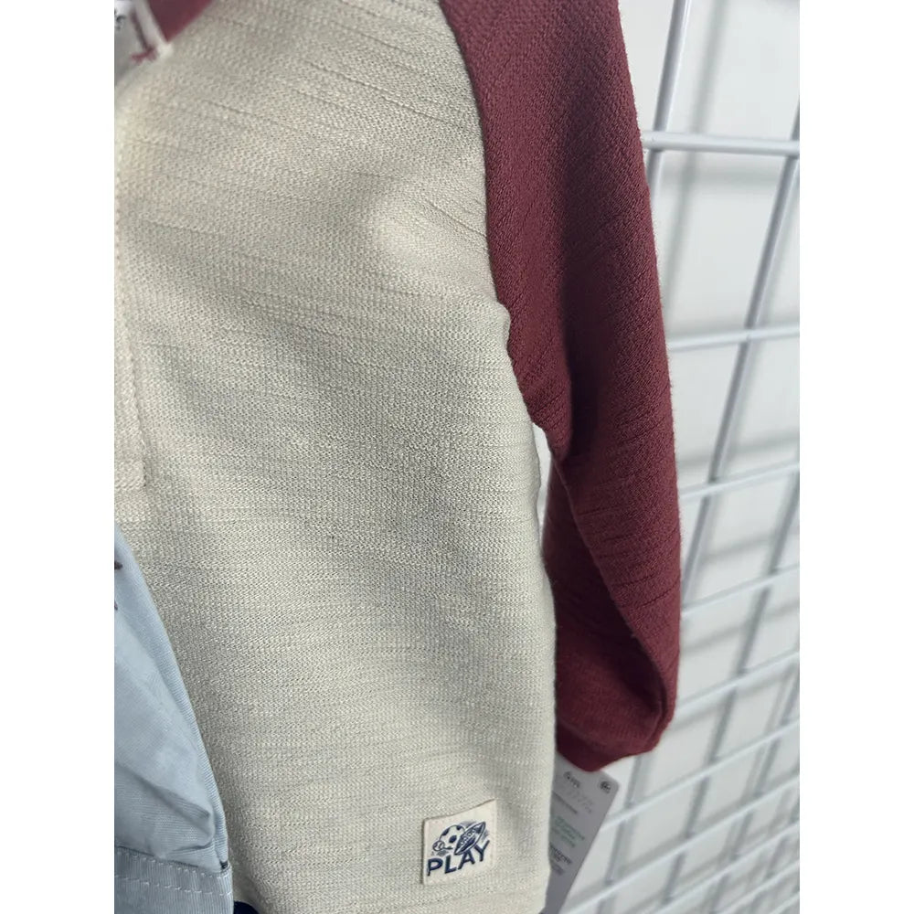 Ensemble 2 pièces bébé : t-shirt Henley à capuche et pantalon